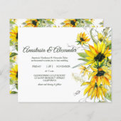 Sunflowers予算招待状結婚の式に。 (正面/裏面)