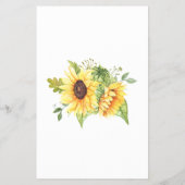 Sunflowers彼らは赤ちゃんシャワーのゲームカード チラシ (裏面)