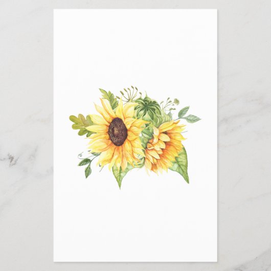 Sunflowers彼らは赤ちゃんシャワーのゲームカード チラシ (裏面)