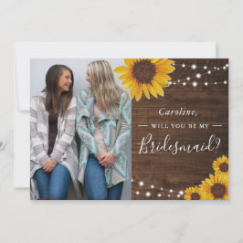 Sunflowers素朴 Lights Bridesmaid Photo Request 招待状