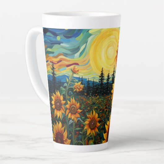 Sunflowers カフェラテマグ (左アングル)