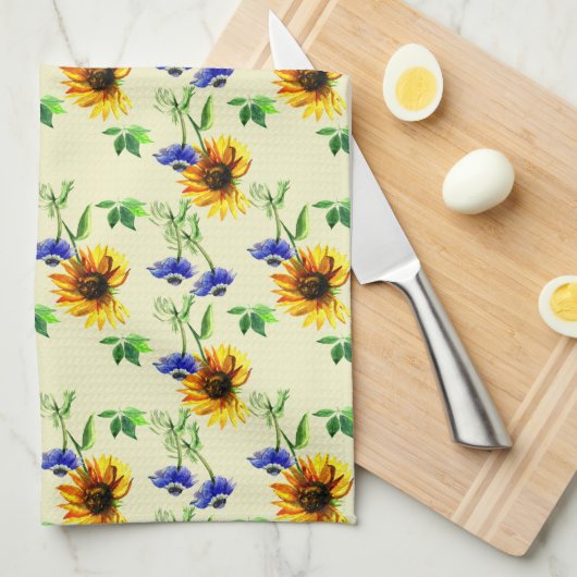 Sunflowers  キッチンタオル (四つ折り)