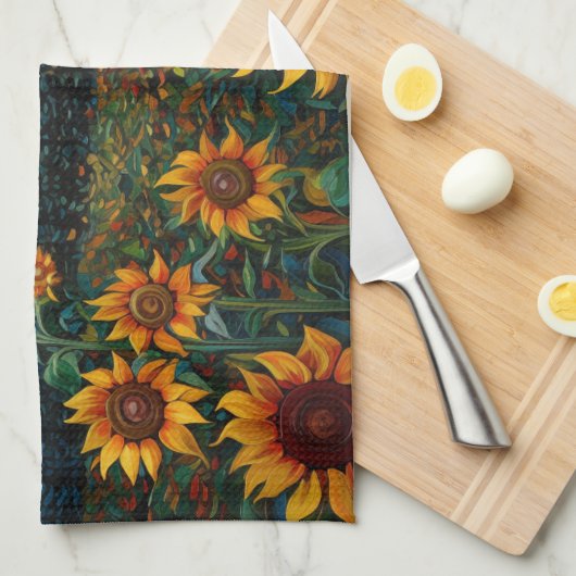 Sunflowers キッチンタオル (四つ折り)