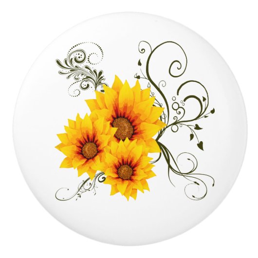 Sunflowers セラミックノブ (正面)