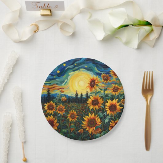 sunflowers ペーパープレート (ウェディング)