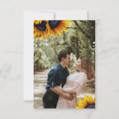 Sunflowers モダン PHOTO日付を保存結婚する セーブザデート (裏面)