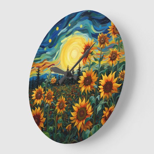 Sunflowers ラージ壁時計 (傾斜)
