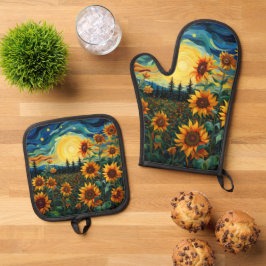 Sunflowers 鍋つかみ&鍋敷きセット