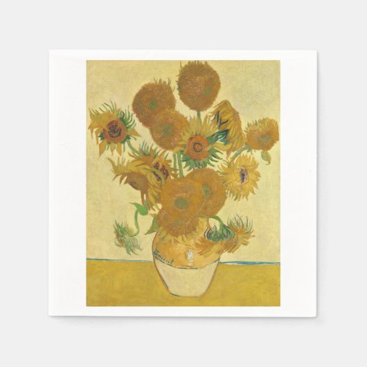 Sunflowers 1888 by Vincent van Gogh スタンダードカクテルナプキン (正面)