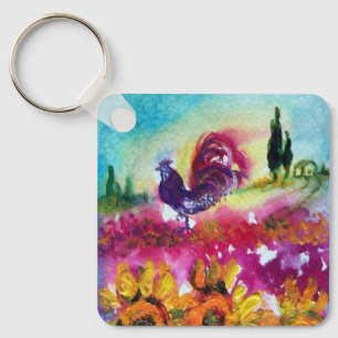 SUNFLOWERS AND BLACK ROOSTER キーホルダー