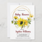 SunFlowers and Boho Baby Shower 招待状 (正面)