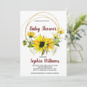 SunFlowers and Boho Baby Shower 招待状 (スタンド正面)