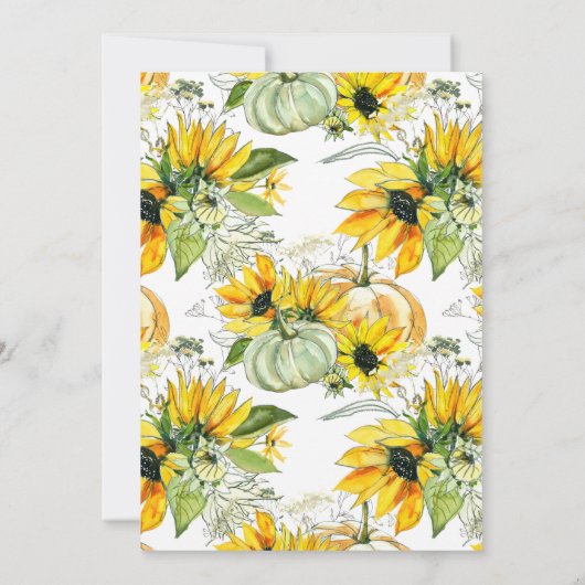 SunFlowers and Boho Baby Shower 招待状 (裏面)