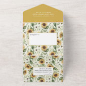 Sunflowers and Bumble Bees Wedding オールインワン招待状 (外側)
