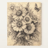 Sunflowers and Butterfly - Rustic Aged Paper プランナー手帳 (裏面)
