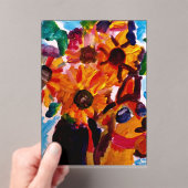 Sunflowers and chihuahua  アクリル招待状 (インサイチュ (ポータブル))