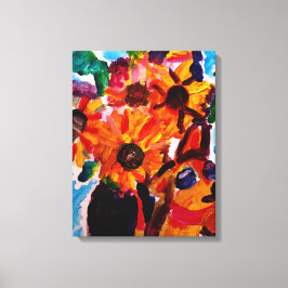 Sunflowers and chihuahua  キャンバスプリント