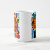 Sunflowers and chihuahua  コーヒーマグカップ (中央)