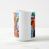 Sunflowers and chihuahua  コーヒーマグカップ (中央)