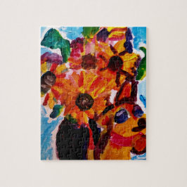 Sunflowers and chihuahua  ジグソーパズル