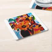 Sunflowers and chihuahua  スクエアペーパーコースター (アングル)