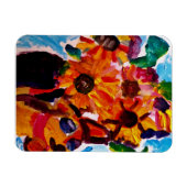 Sunflowers and chihuahua  マグネット (横)