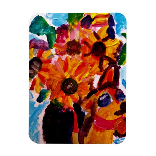 Sunflowers and chihuahua  マグネット (縦)