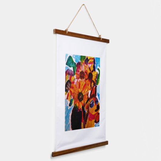 Sunflowers and chihuahua  吊り下げ型タペストリー (傾斜あり)