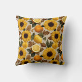 Sunflowers and Citrus Autumn Home Decor クッション (裏面)