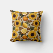 Sunflowers and Citrus Autumn Home Decor クッション (正面)