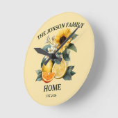 Sunflowers and Citrus Family Design ラウンド壁時計 (傾斜)