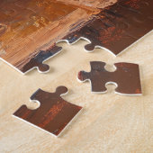 Sunflowers and Daisies on Rustic Table ジグソーパズル (側面)