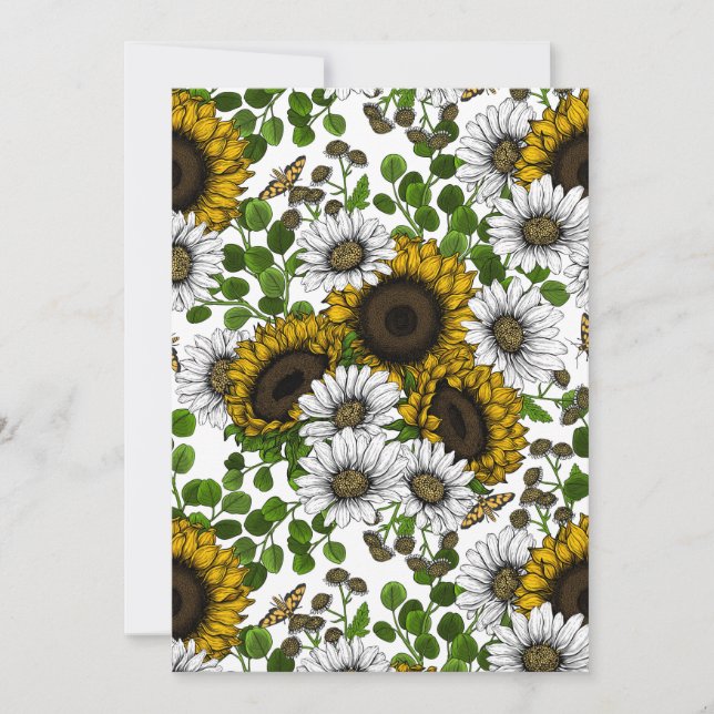 Sunflowers and daisies, summer garden 3 (正面)