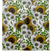 Sunflowers and daisies, summer garden 3 シャワーカーテン (正面)