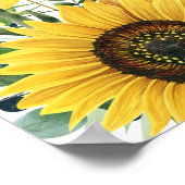 Sunflowers and Eucalyptus Baby Shower Welcome Sign ポスター (角)