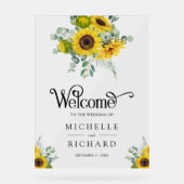 Sunflowers and Eucalyptus Wedding Welcome アクリルサイン (正面)