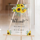 Sunflowers and Eucalyptus Wedding Welcome アクリルサイン