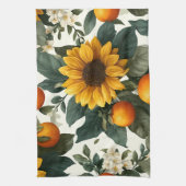 Sunflowers and Oranges Autumn Design キッチンタオル (縦)