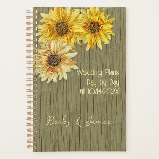 Sunflowers and Wood Wedding Planner プランナー手帳 (正面)