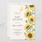 Sunflowers baby shower Invitation 招待状 (正面)