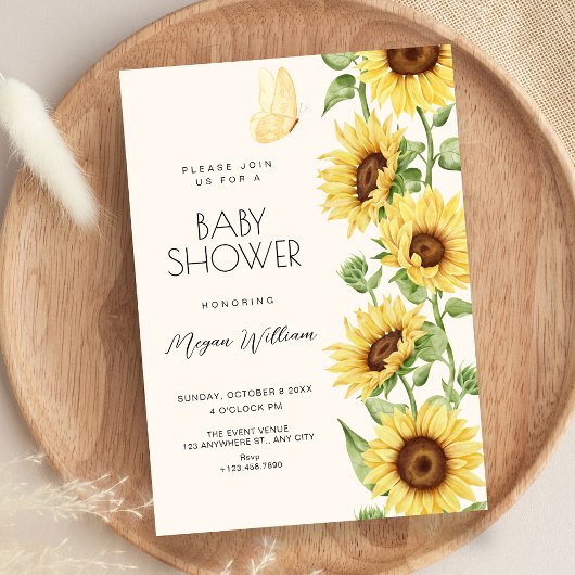 Sunflowers baby shower Invitation 招待状