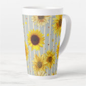 Sunflowers Beautiful Day Saying カフェラテマグ (右アングル)