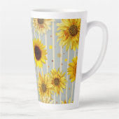 Sunflowers Beautiful Day Saying カフェラテマグ (右)