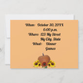  Sunflowers Black Cat Pumpkins Halloween Orange  招待状 (裏面)