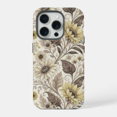 Sunflowers Boho Art Nouveau iPhoneケース (裏面)
