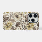 Sunflowers Boho Art Nouveau iPhoneケース (裏面横)