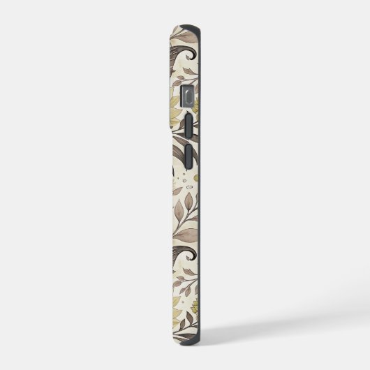 Sunflowers Boho Art Nouveau iPhoneケース (左側面)