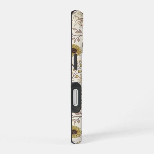 Sunflowers Boho Art Nouveau iPhone 16ケース (右側面)