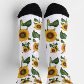 Sunflowers Botanical Greenery ソックス (上部)