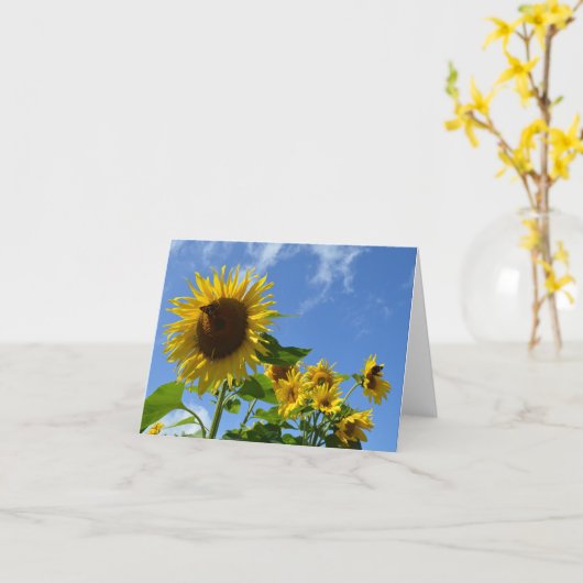 Sunflowers & Butterflies カード (黄色い花)